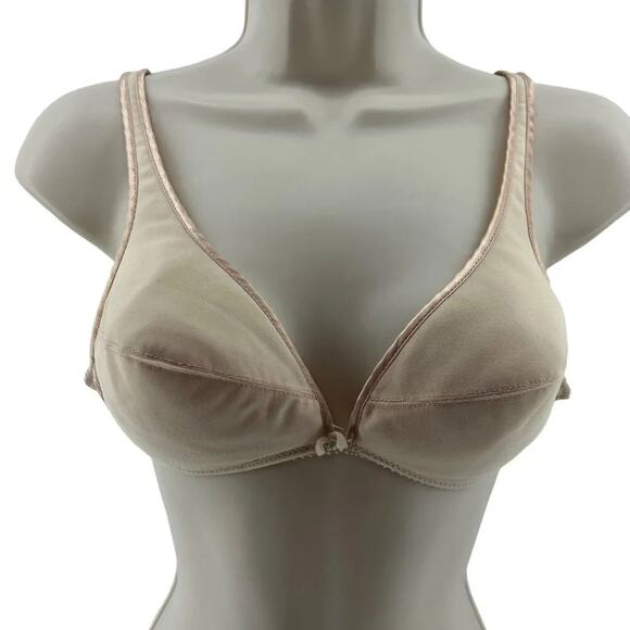 Vintage 70s Van Raalte for Gimbel's Coquette Soft Beige Wireless Bra Size 34B - Picture 1 of 8